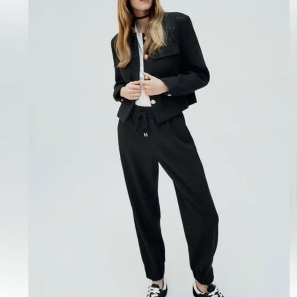 Zara Dressy Smart tailored Cuffed Jogger Trousers (NWT) - Picture 6 of 7